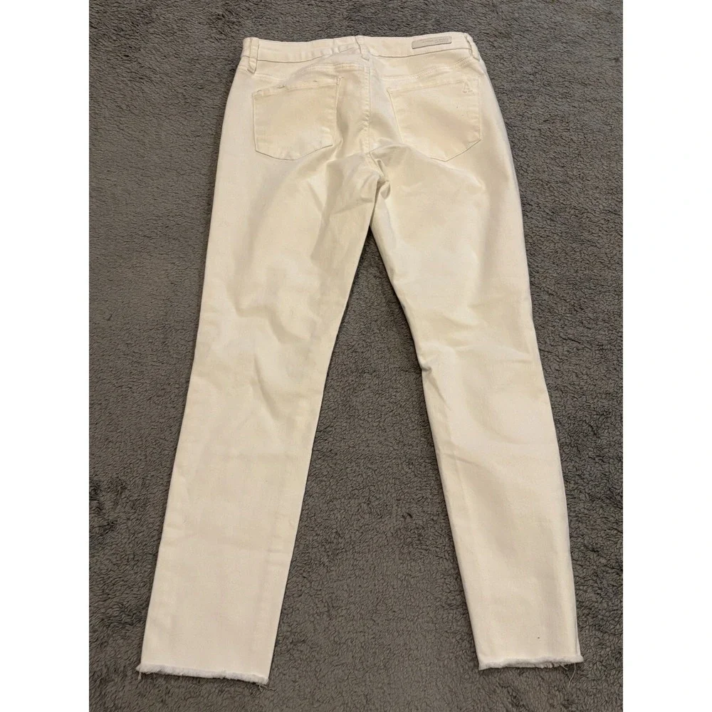 Articles of Society Jeans Womens 27 White Distressed Skinny Straight Leg Stretch